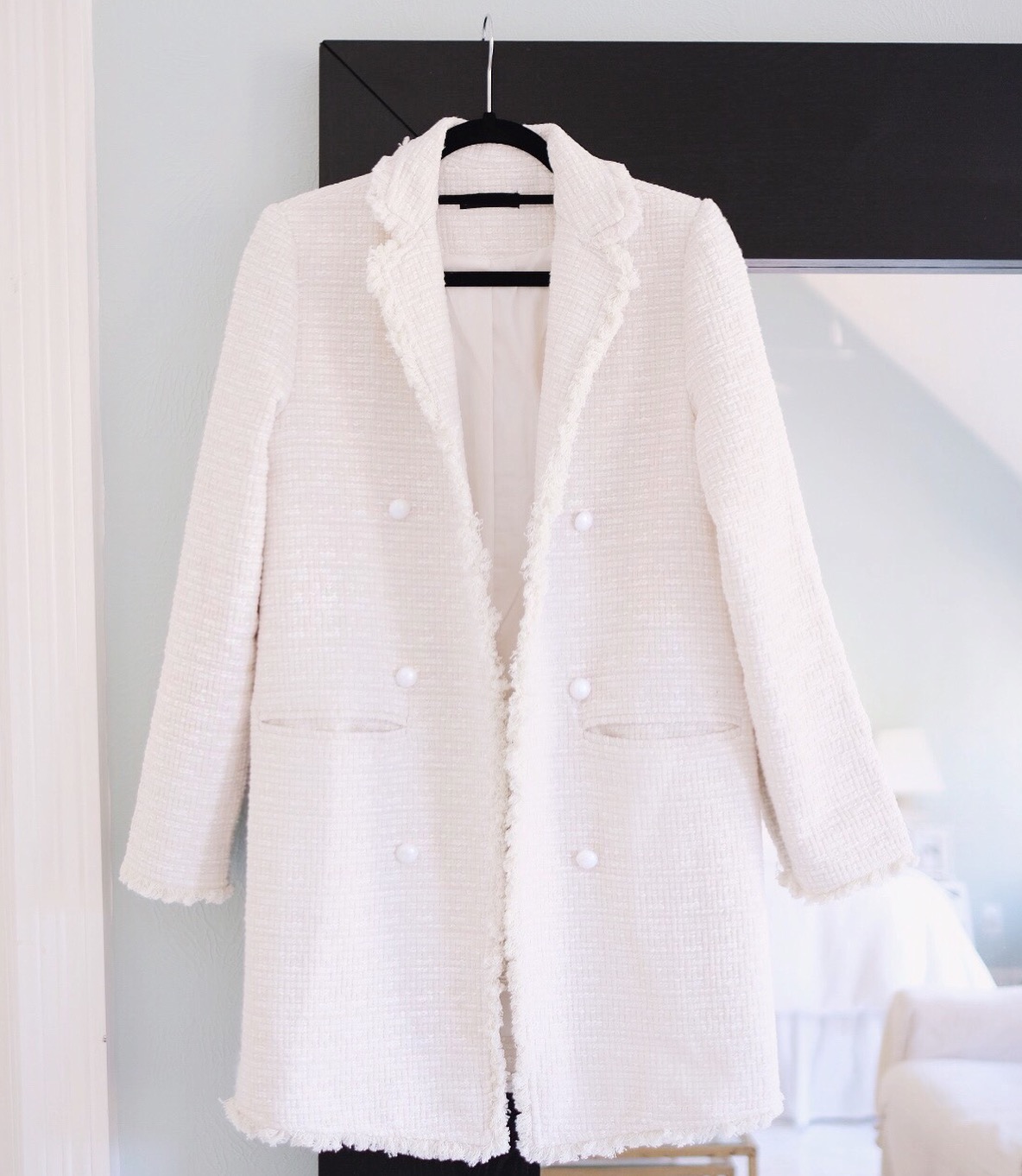 White Tweed Jacket for Spring | Miss Madeline Rose